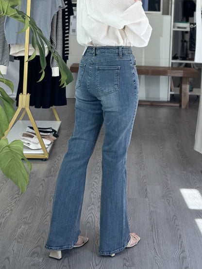 Cat Brush Boots Cut Denim - AdoreMeU