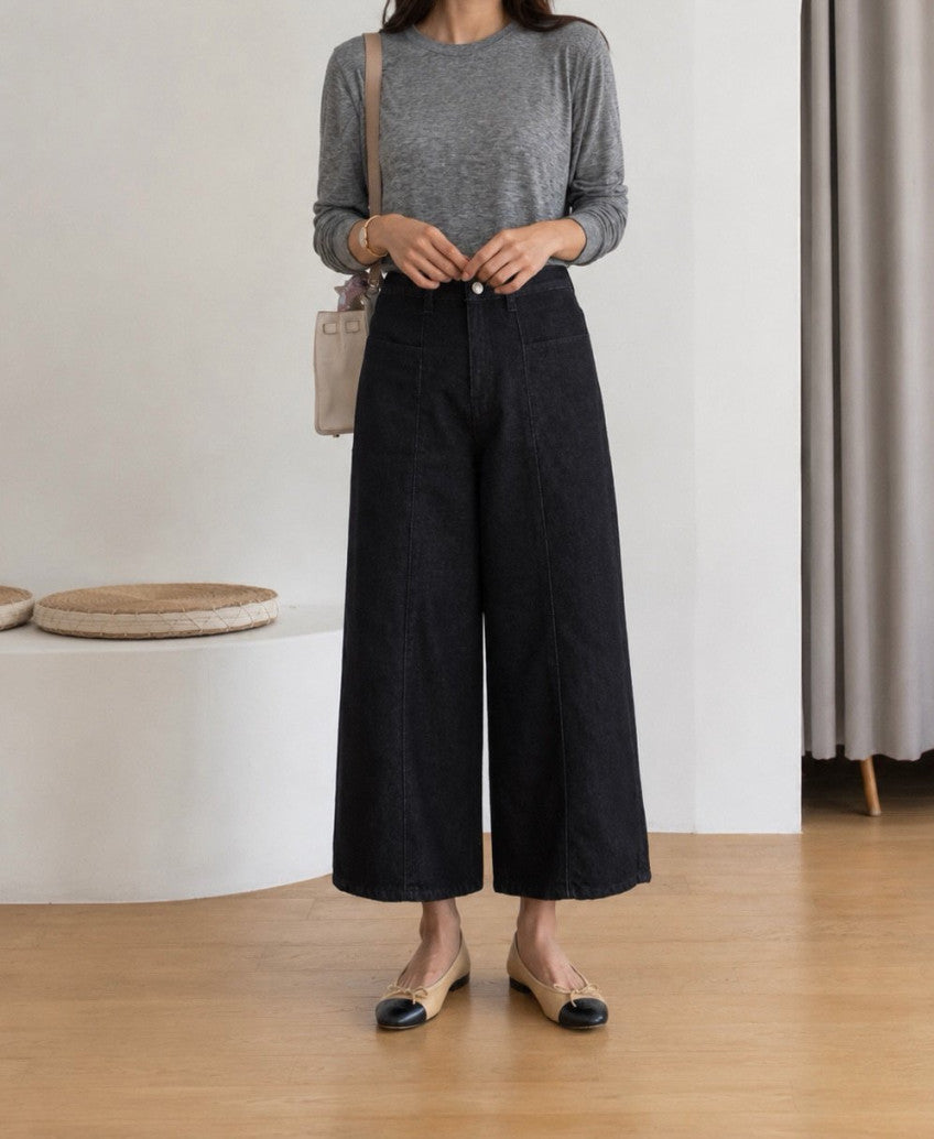 * Non-Fade Cropped Denim