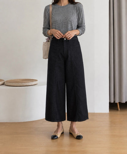 * Non-Fade Cropped Denim