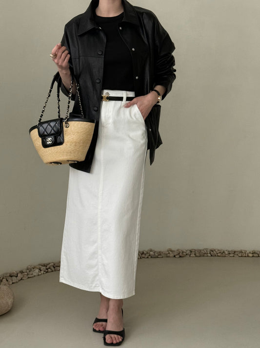Faux Leather Half Jacket