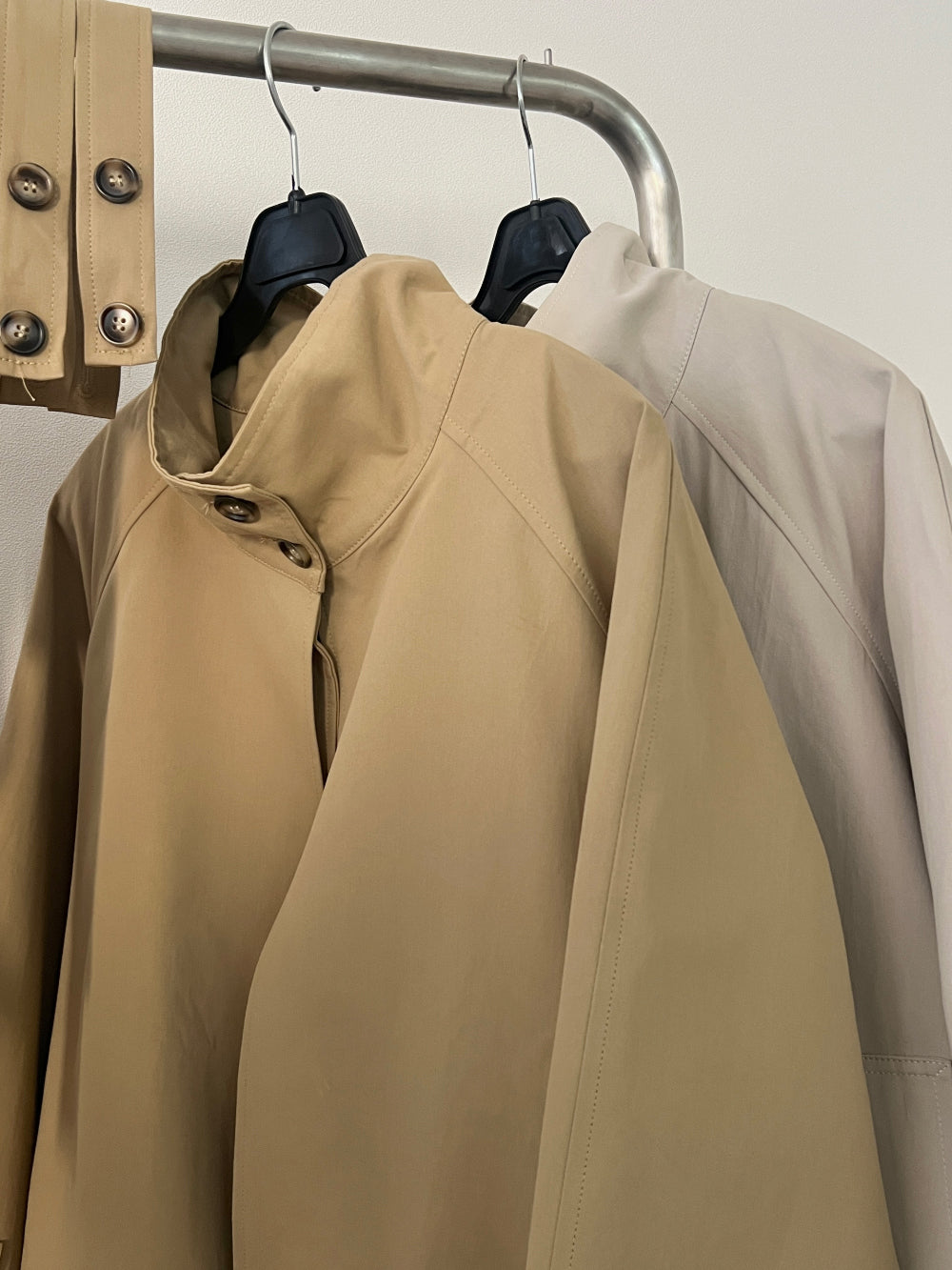 High-Neck Short Trench Jacket
