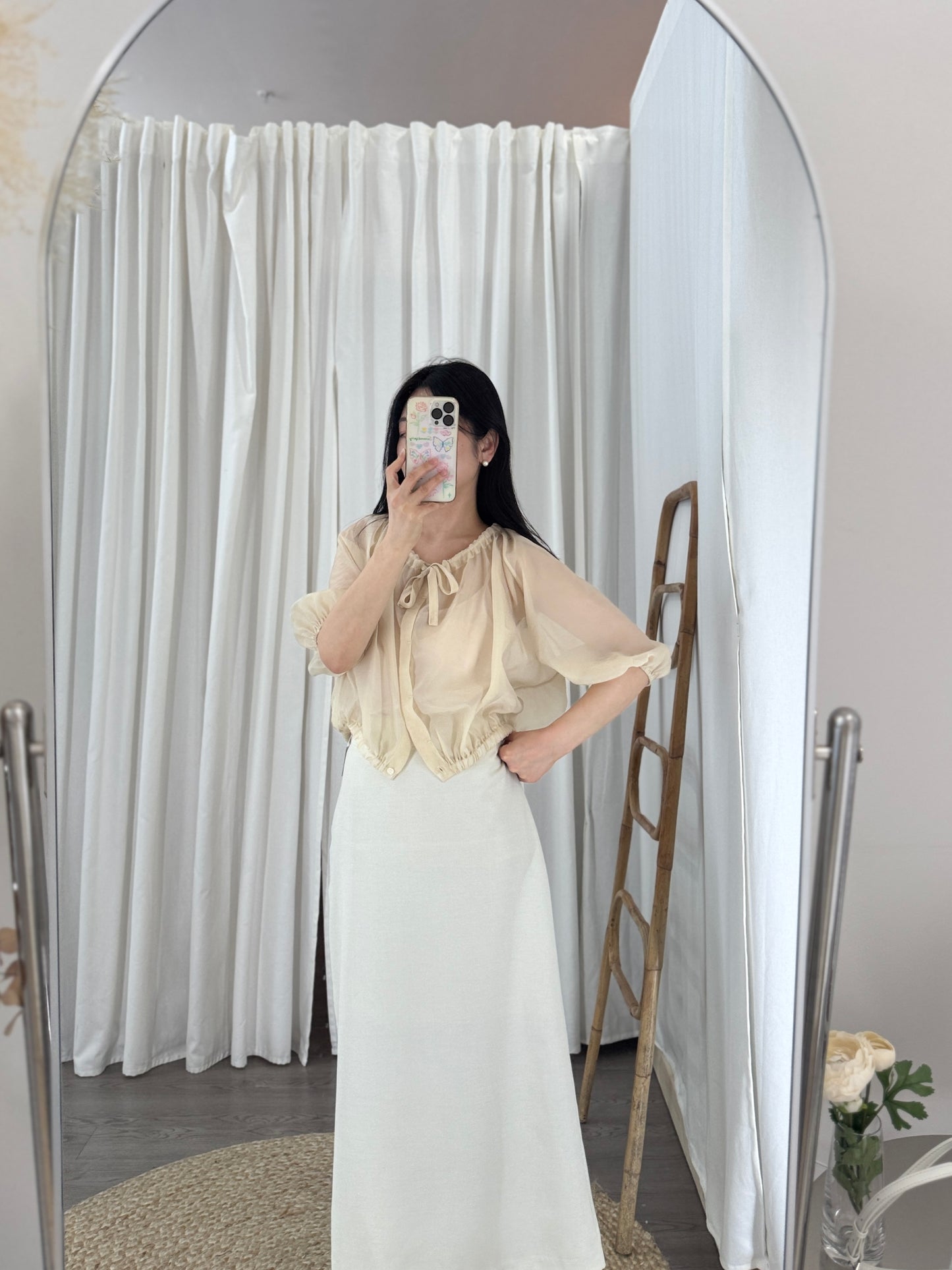 Organza Shirring Blouse