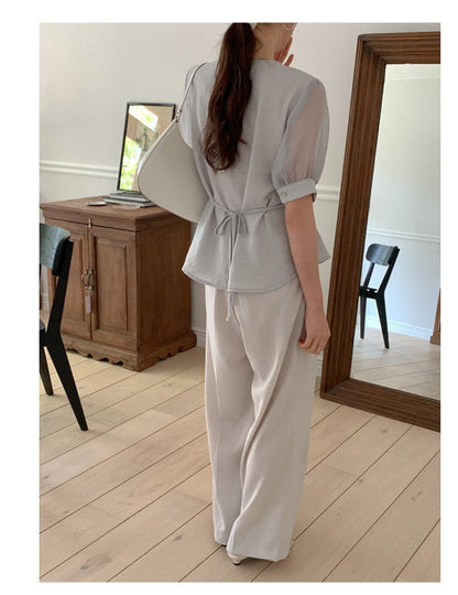 *Slim Pintuck Summer Blouse