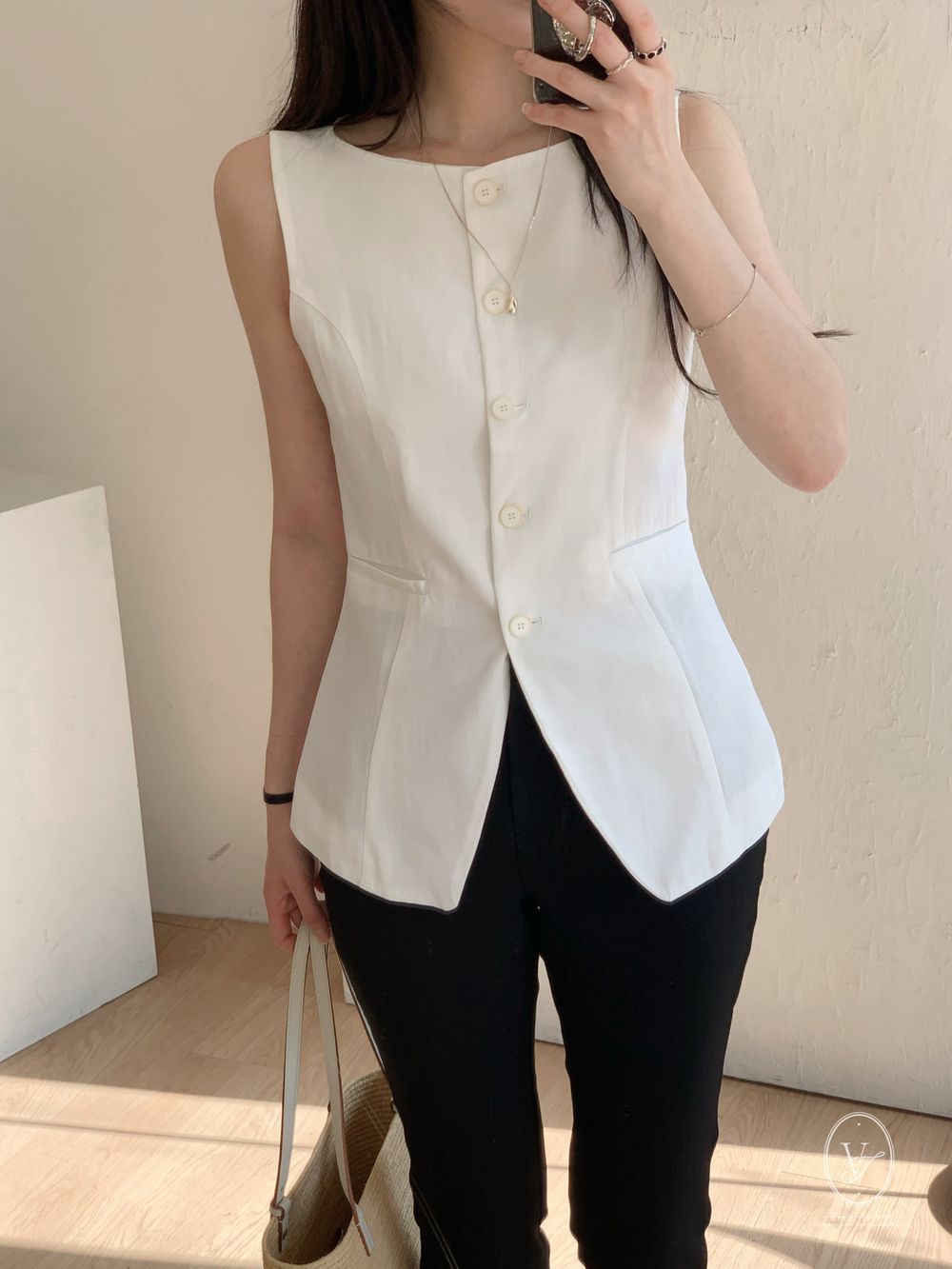 * Linen Blend Summer Vest