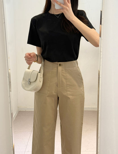 * Cotton Straight Fit Pants