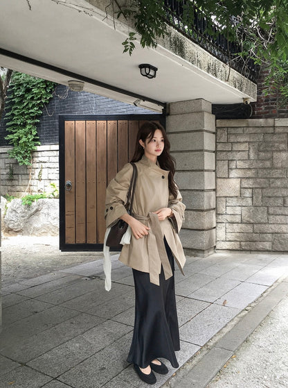 High-Neck Trench Jacket