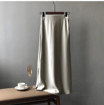 Silk Long Skirt - AdoreMeU