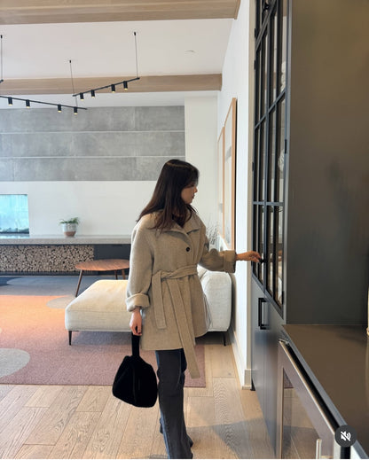 High Neck Handmade Half Coat