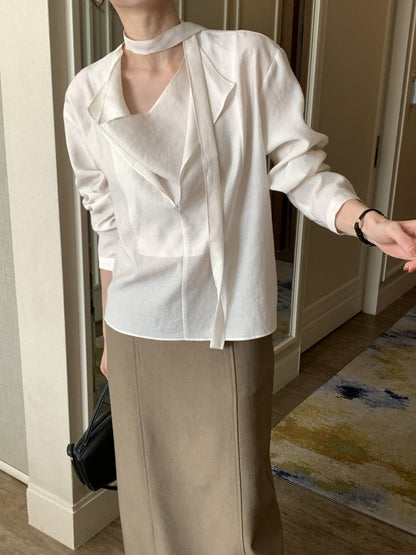 * Draped Belt Blouse