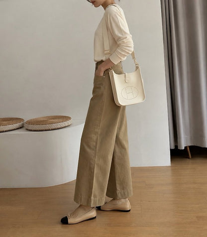 Loose Beige Cargo Pants