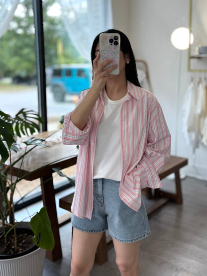 Color Stripe Shirt - AdoreMeU
