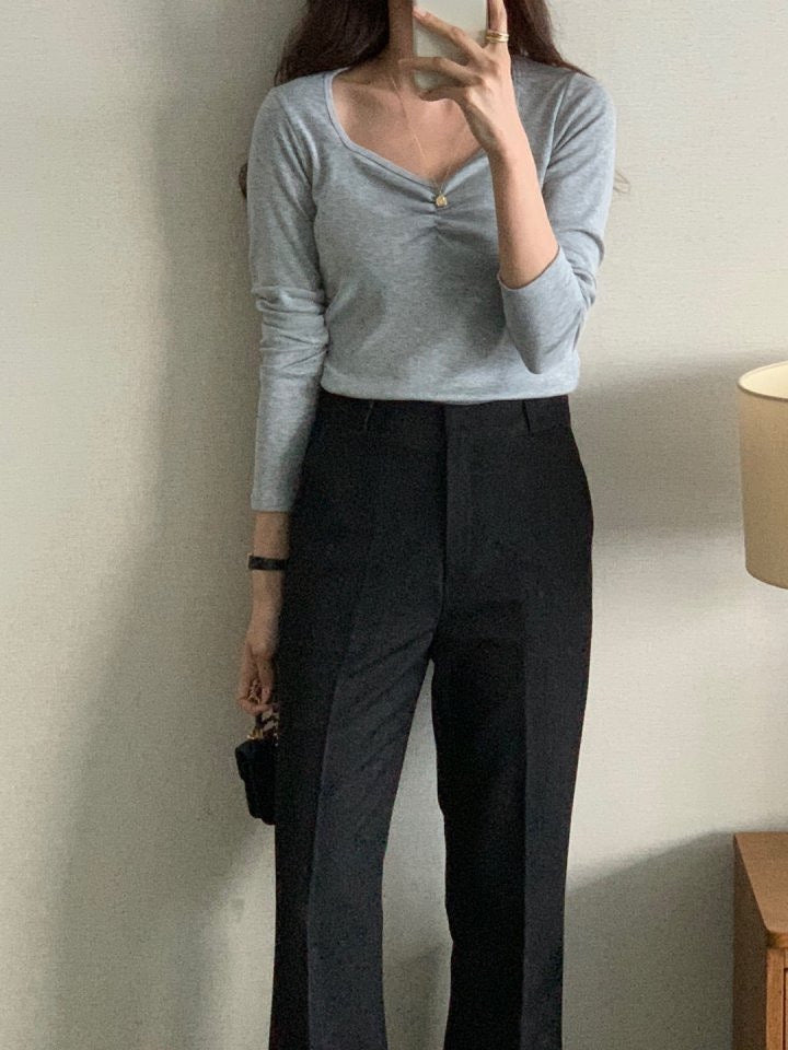 Fleece Lined Denim Slacks