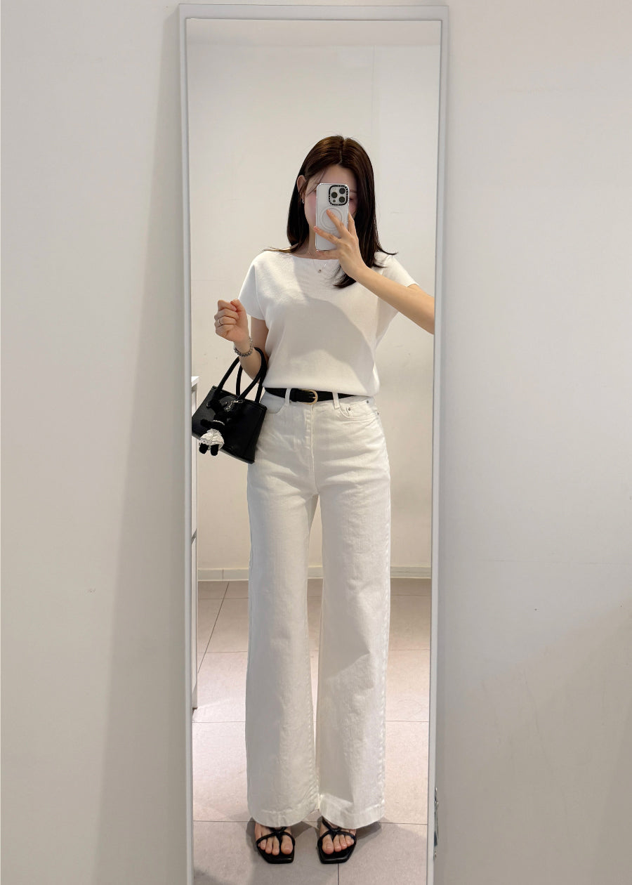 White Straight Denim