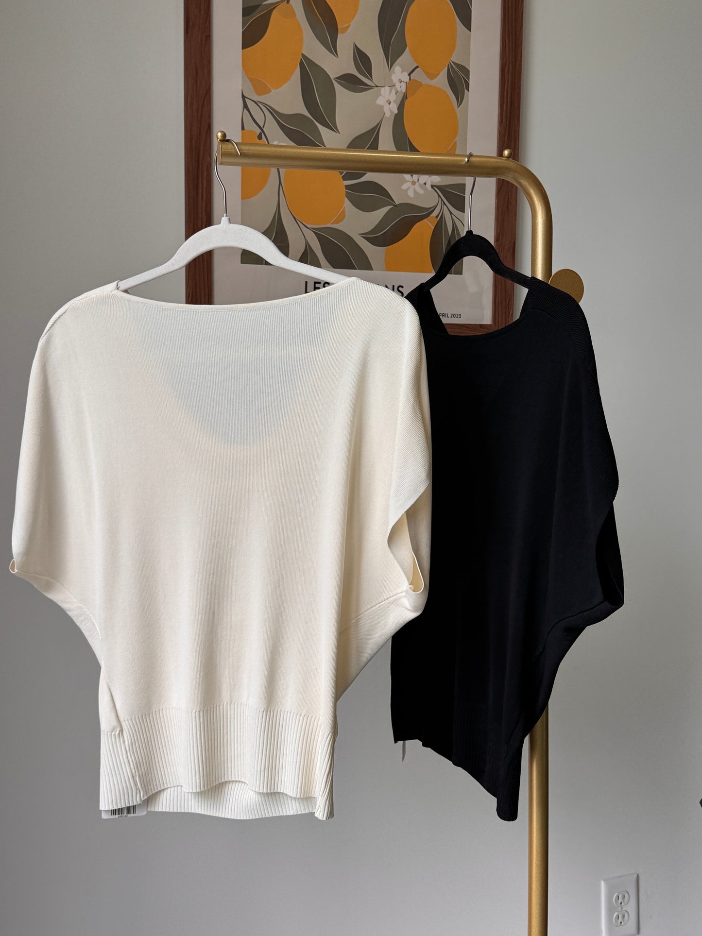 Draped Short Sleeve Knit Top (~8/5)