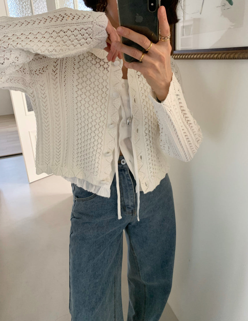 *크로셰 칼라 가디건