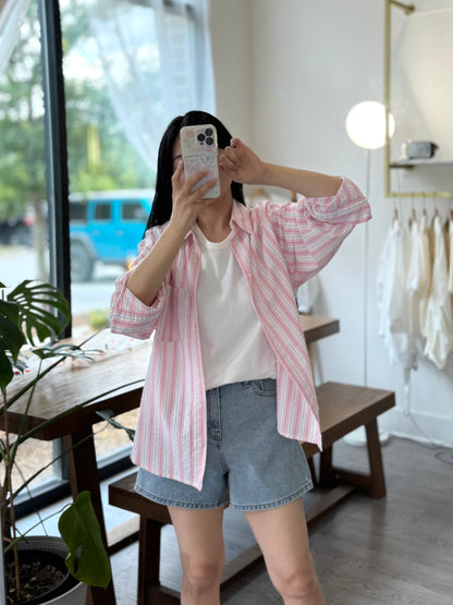 Color Stripe Shirt - AdoreMeU