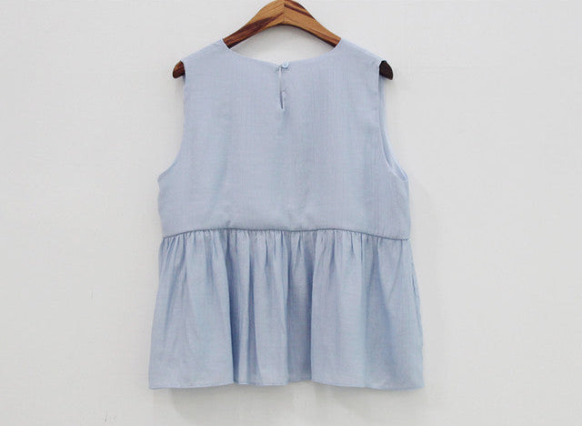 *Sleeveless Blouse & Skirt Set