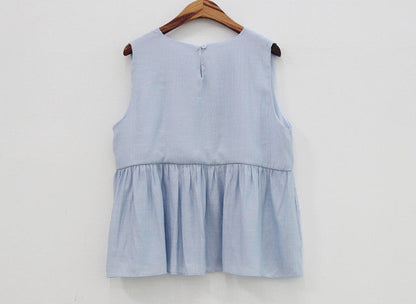 *Sleeveless Blouse & Skirt Set