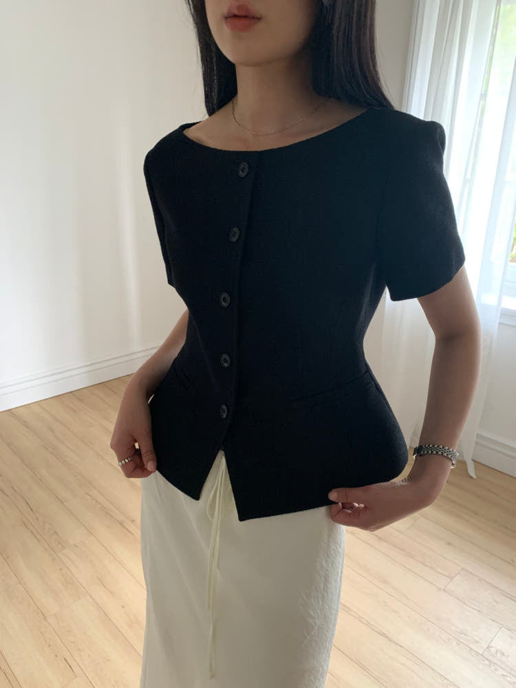 * Boatneck Tweed Jacket