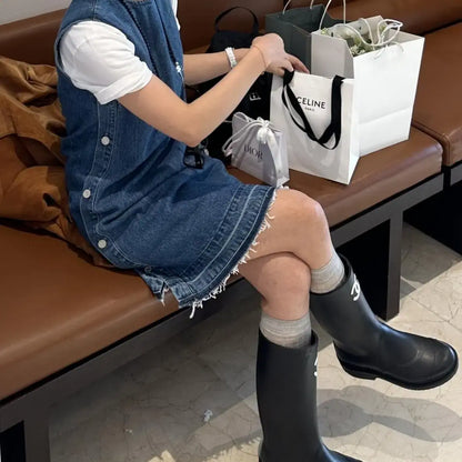 * Button Denim Dress