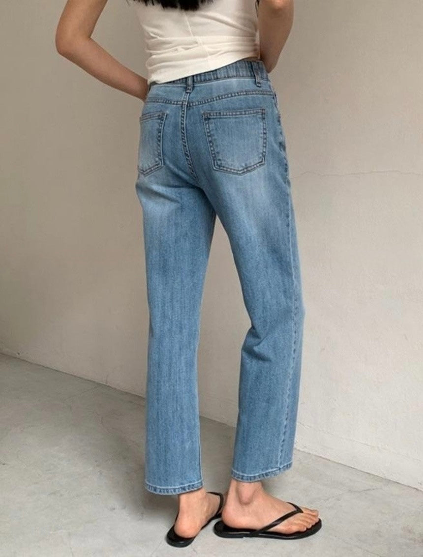 *Hidden Banding Straight Denim