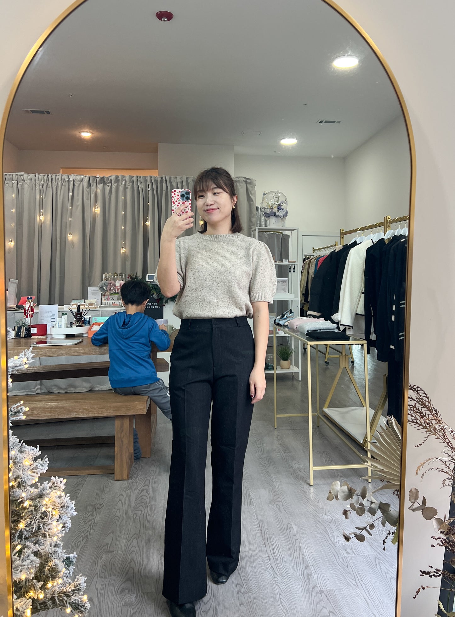 Fleece Lined Denim Slacks