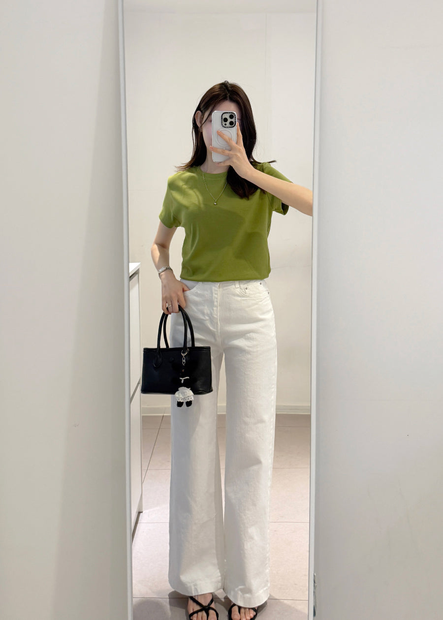 White Straight Denim