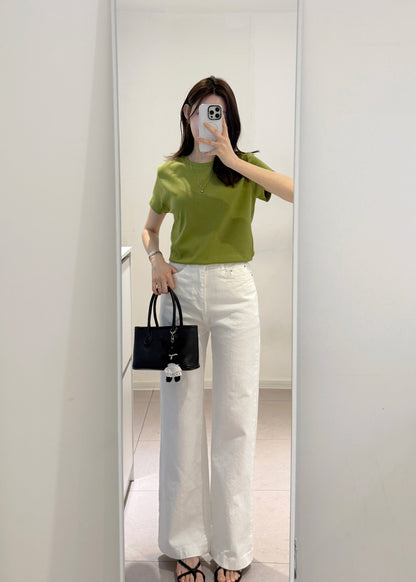 White Straight Denim