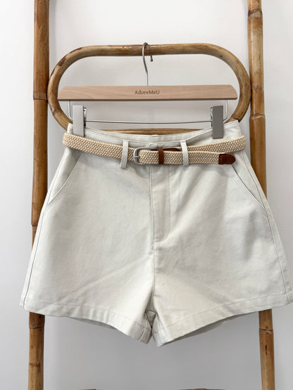 Cotton Twill Shorts w/ Belt