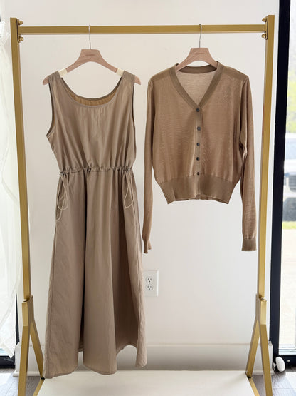 Dress and V neck Cardigan Set(~3/21)