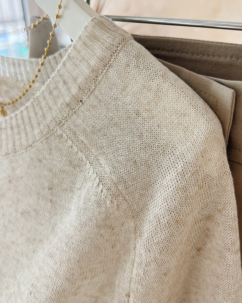 * Linen Raglan Knit Cardigan