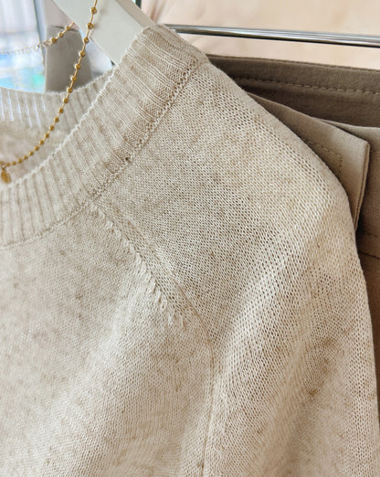 * Linen Raglan Knit Cardigan