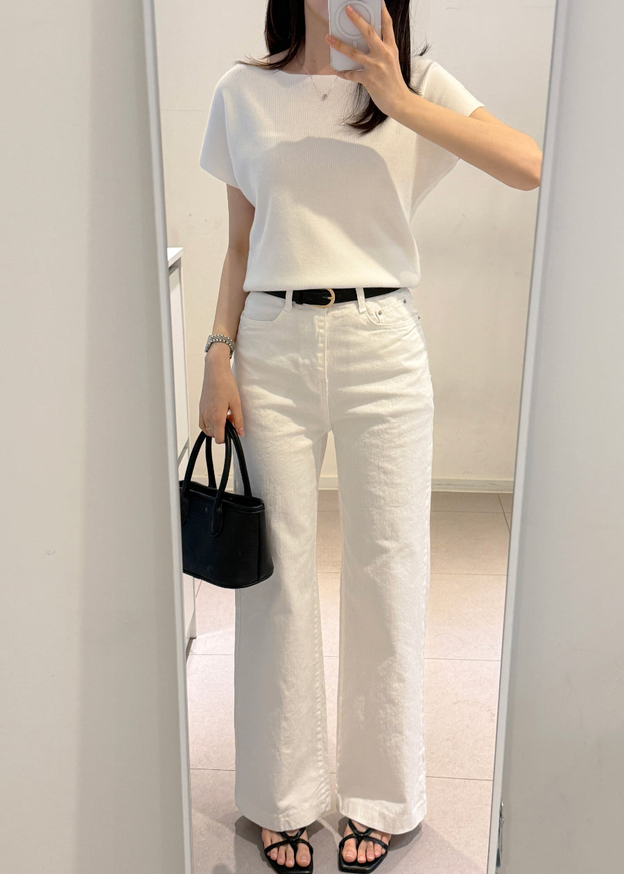 White Straight Denim