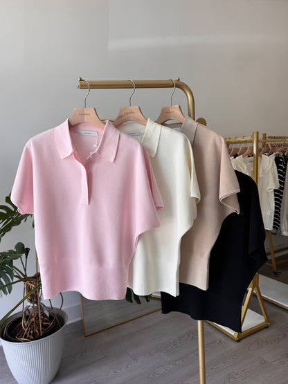 Plume Collar Knit Top (~6/4)