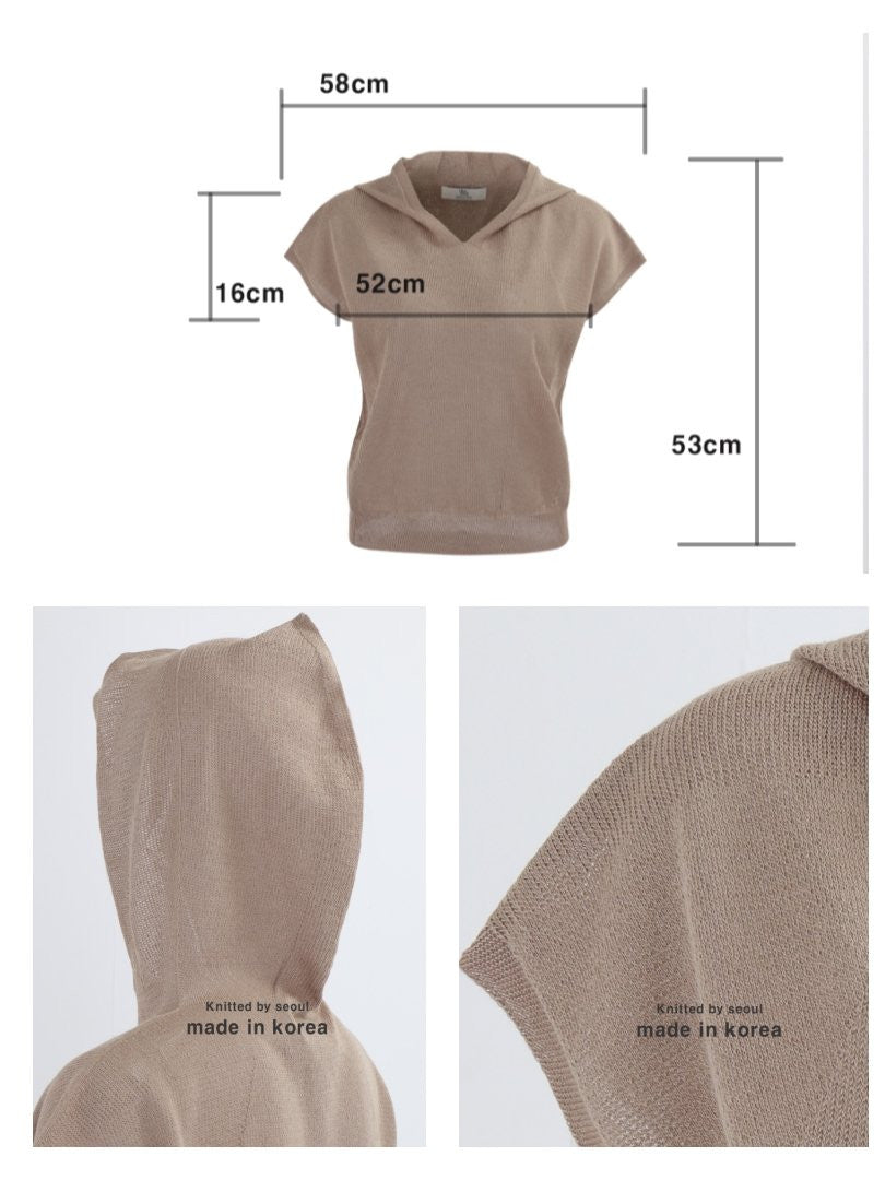 Hood Linen Knit Top (~7/31)