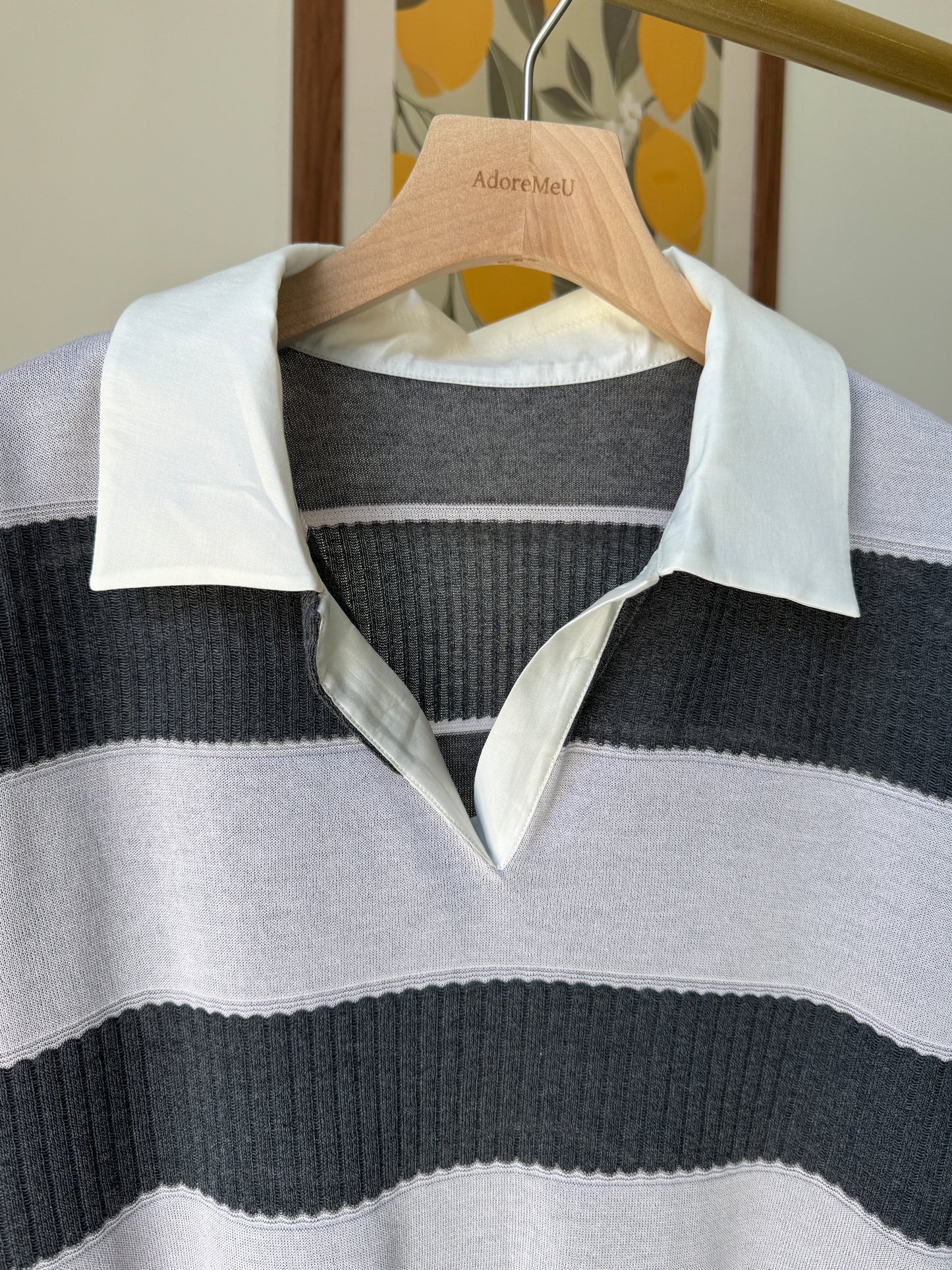 Stripe Collar Summer Knit(~7/9)