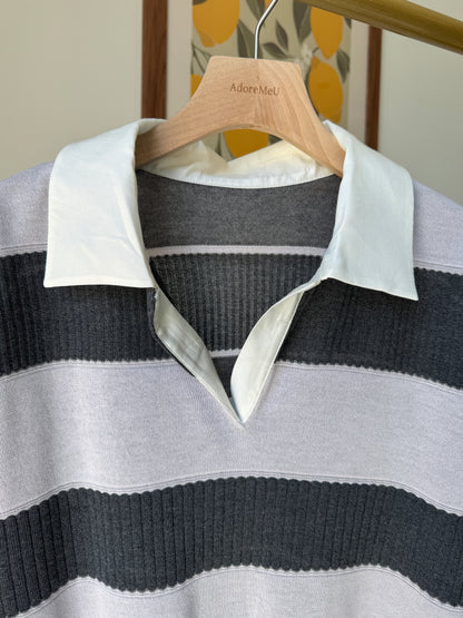 Stripe Collar Summer Knit(~7/9)