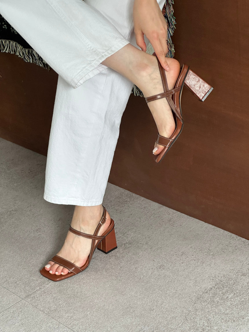 *Simple Strap Ankle Sandals (천연가죽)