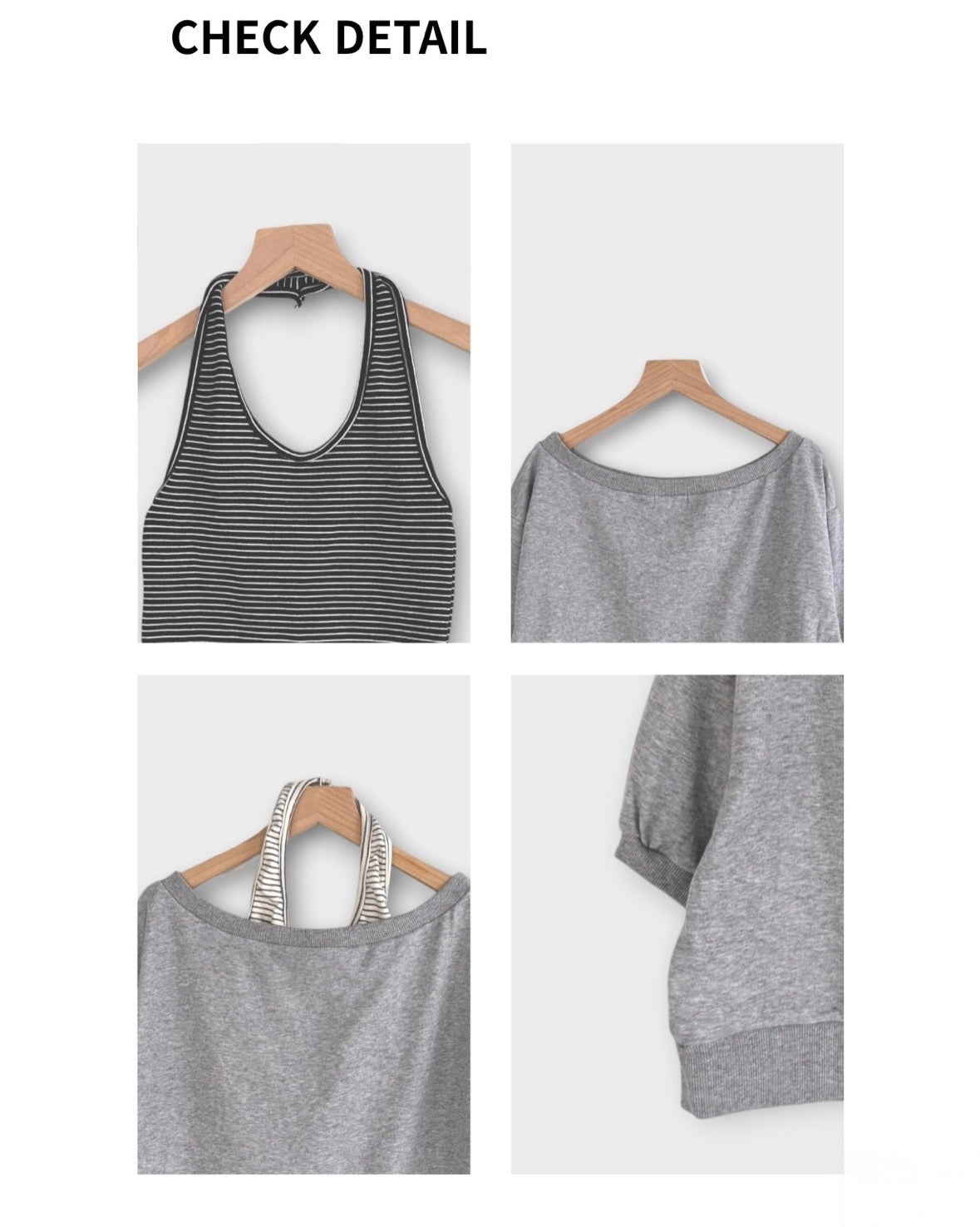 * Halter Layered Sweatshirt Set