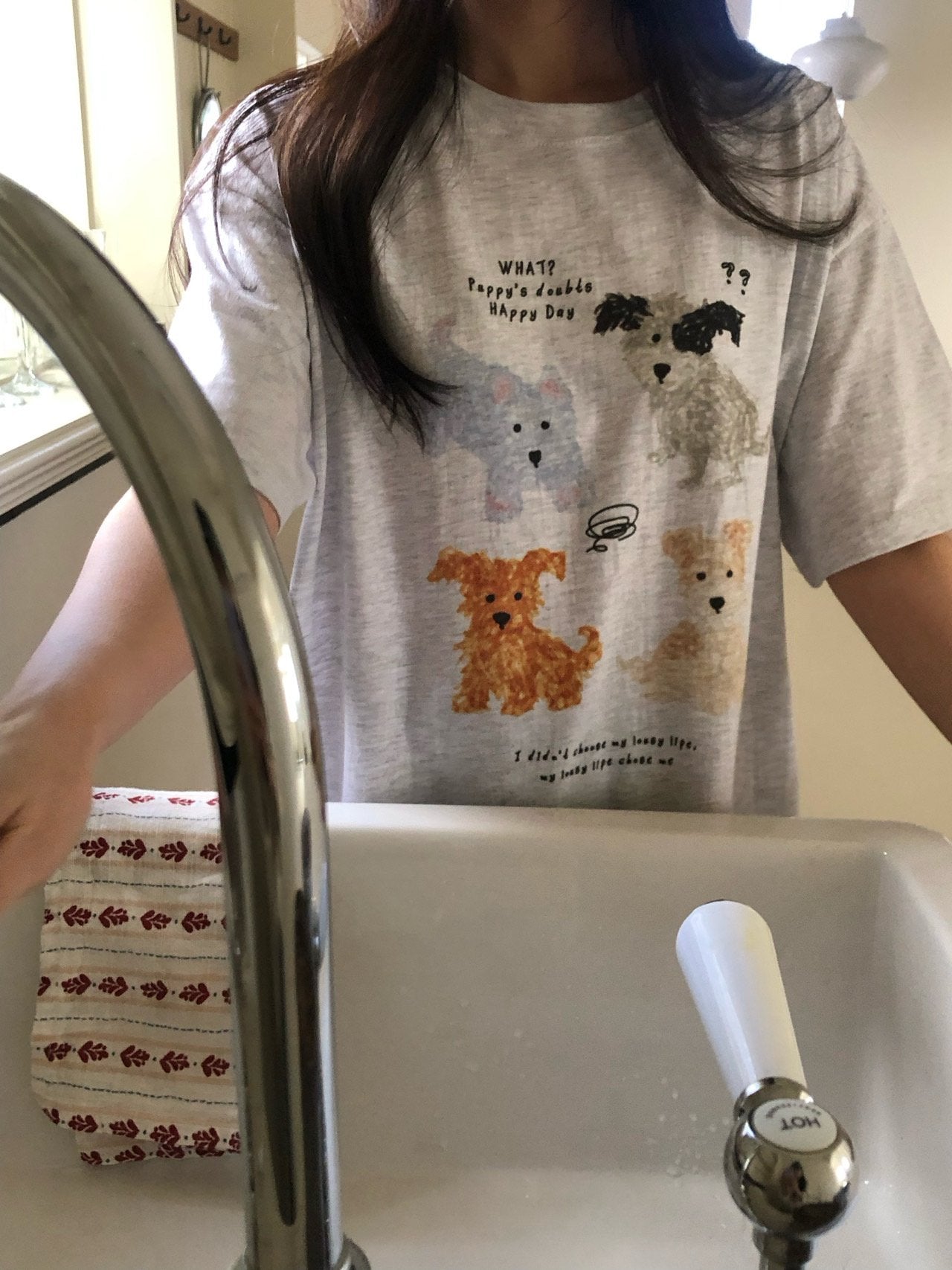 * Dog Graphic Oversized T-Shirt