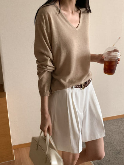 * Pintuck Cotton Shorts