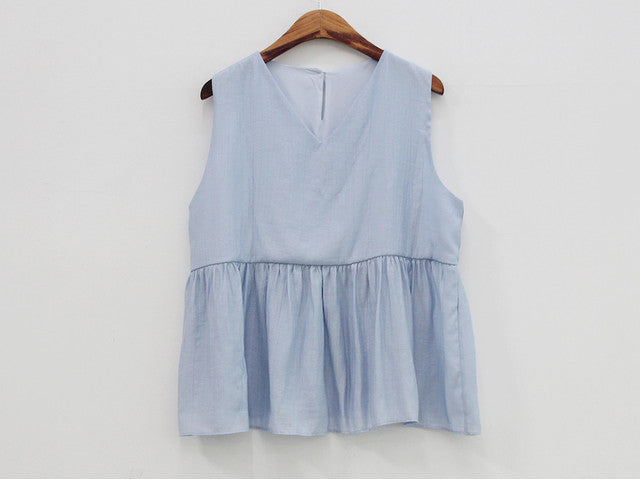 *Sleeveless Blouse & Skirt Set