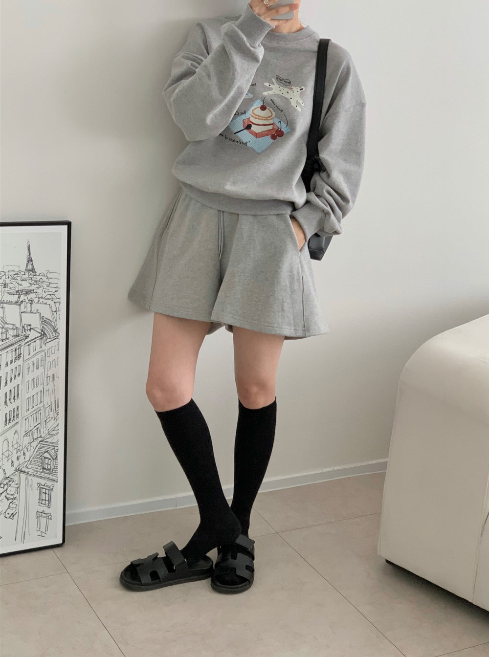 *Picnic Print Sweatshirt