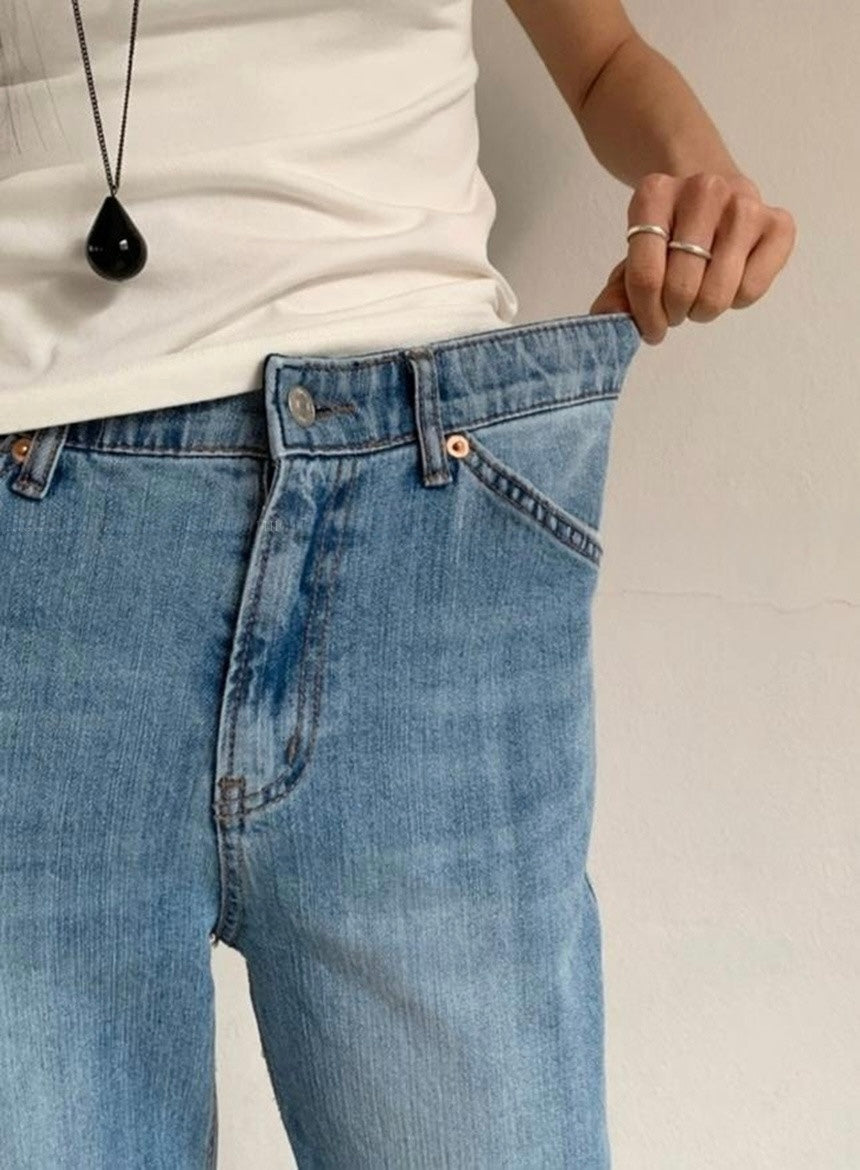 *Hidden Banding Straight Denim