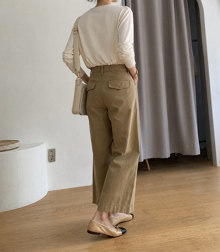 Loose Beige Cargo Pants