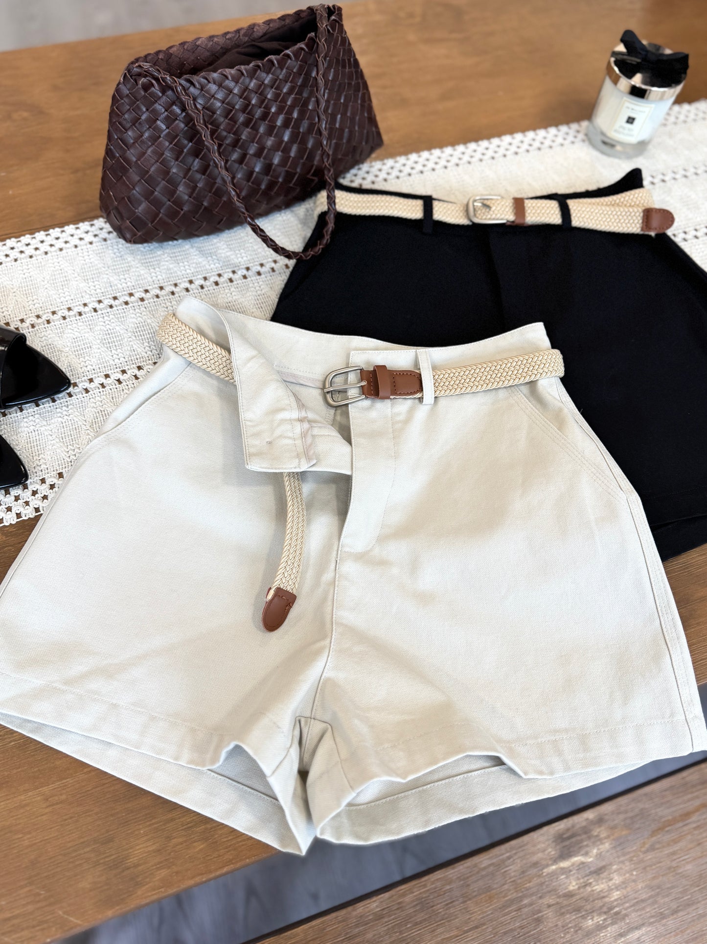 Cotton Twill Shorts w/ Belt