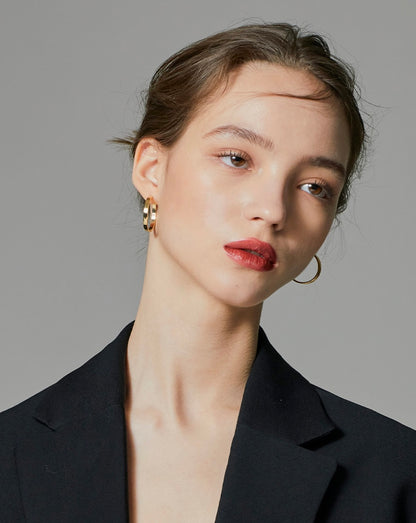 Volume Flat One touch Earring - AdoreMeU