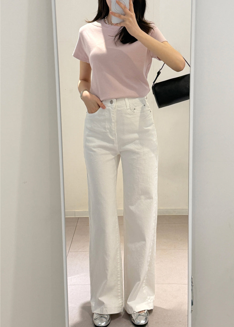 White Straight Denim
