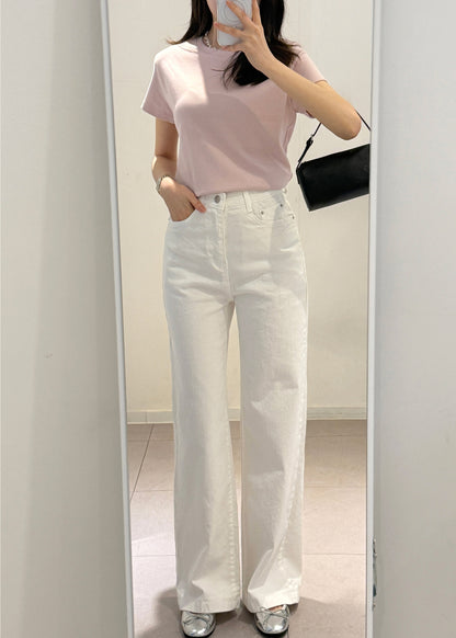 White Straight Denim