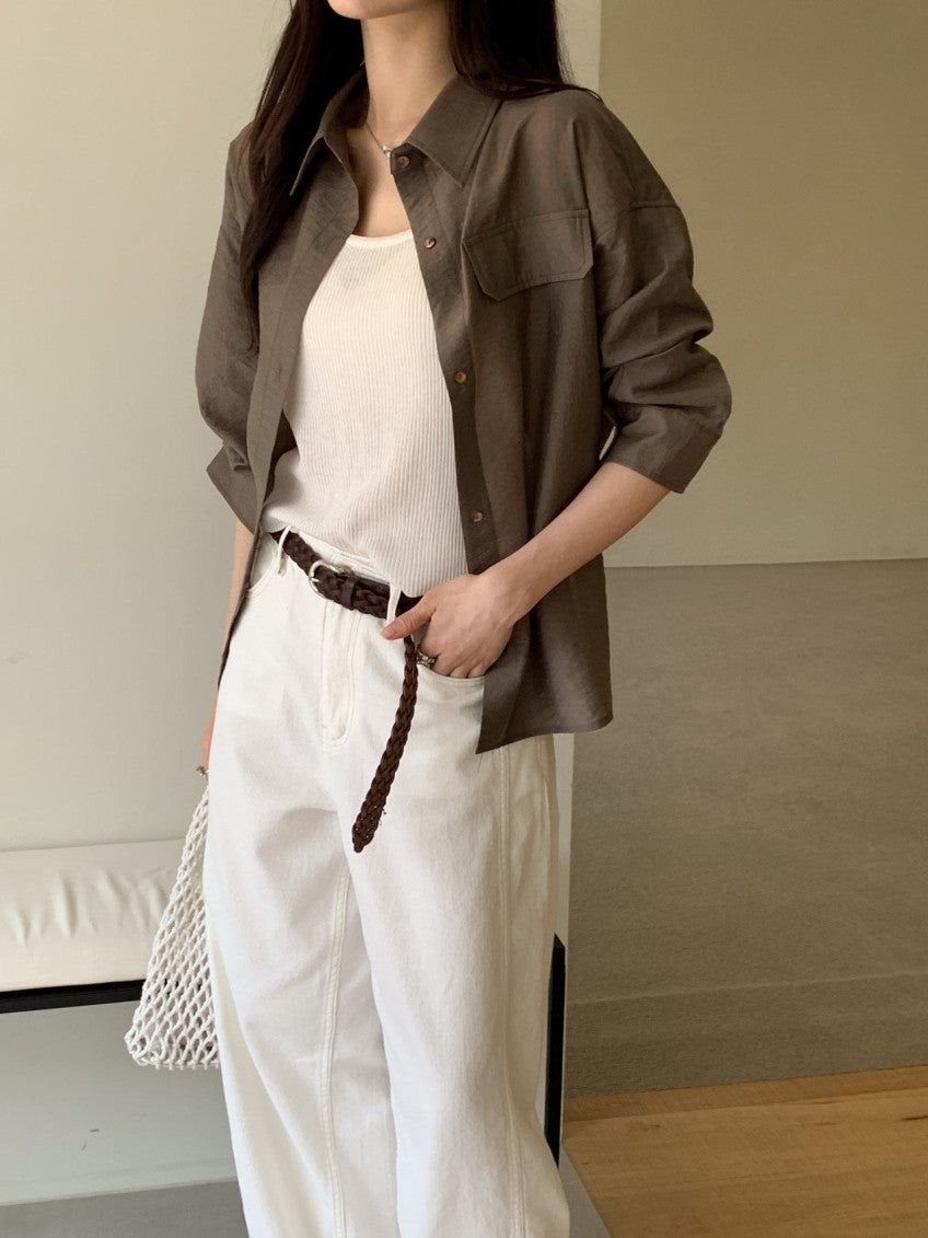 Back Strap Roll Up Shirt(~6/23)